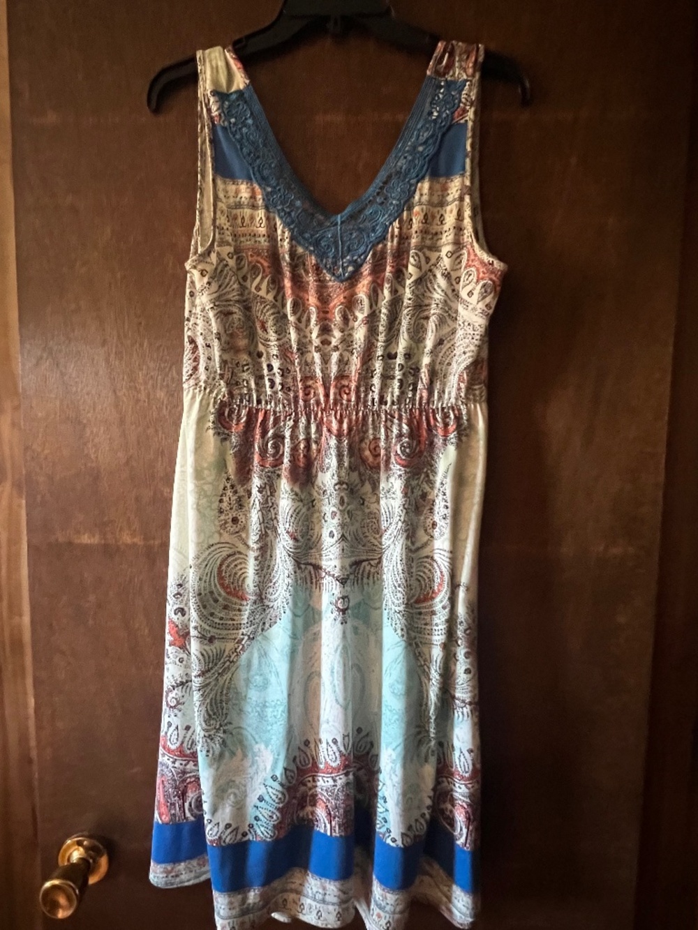 One World Live & Let Live Boho Paisley V-Neck Maxi Dress - Women's Small